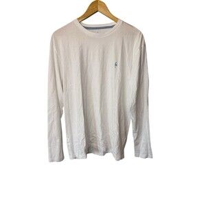 Tailorbyrd Mens Long Sleeve T-Shirt Large White Casual Stretch Premium Tee